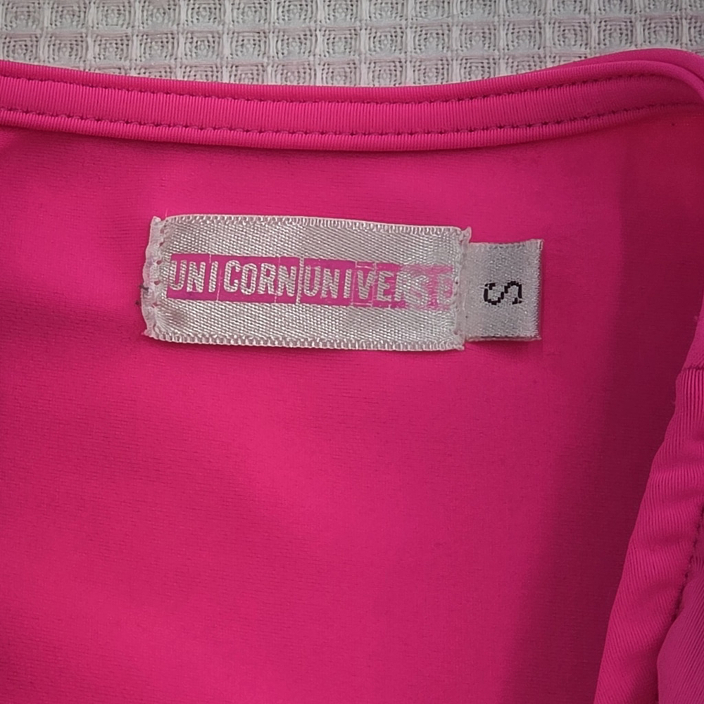 Rave Unicorn Universe Bodycon Dress Womens S Neon Pink Gray Belt Bag Festival - Picture 8 of 12